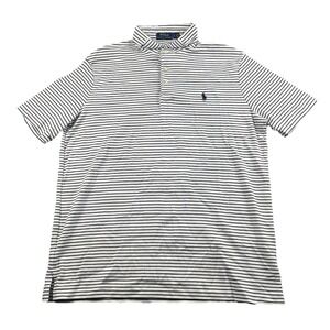 Polo Ralph Lauren Polo Shirt Mens Large Striped Short Sleeve 100% Cotton Stretch